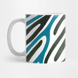 Zebra Print - Blue and Forest Green Mug